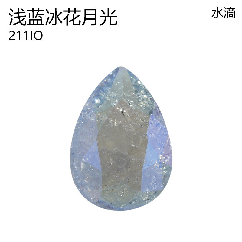 Water drop special-shaped natural ice flower crystal moonlight IO series DIY nail diamond high-end crystal jewelry high-top diamond