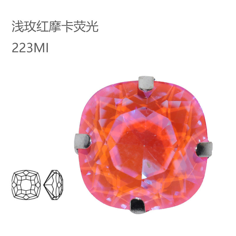 2021 autumn new models, fat square claw diamond mocha fluorescent DIY clothing, wedding accessories, jewelry, crystal diamond accessories