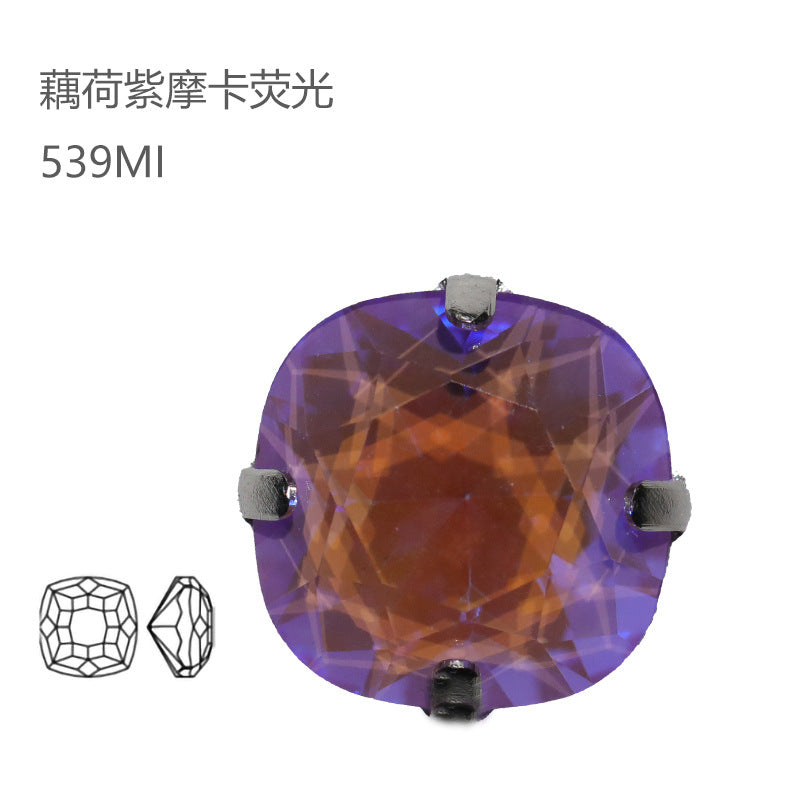 2021 autumn new models, fat square claw diamond mocha fluorescent DIY clothing, wedding accessories, jewelry, crystal diamond accessories