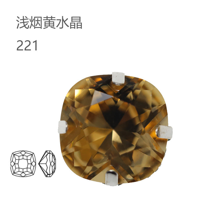 2021 autumn new models, fat square claw diamond K9 crystal glass diamond DIY clothing, wedding accessories, jewelry diamond accessories