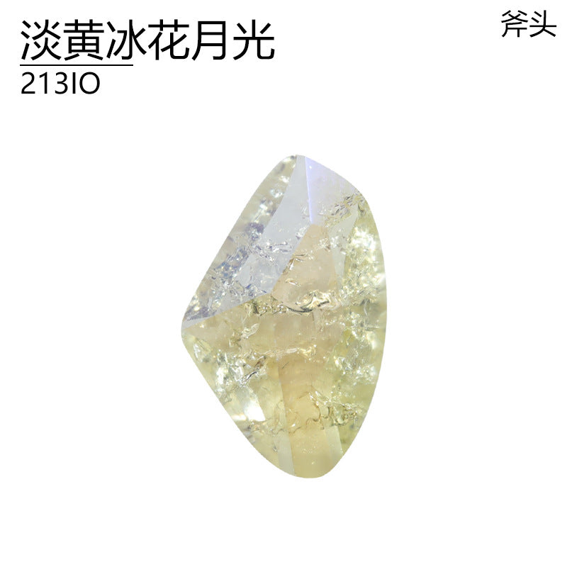 Axe special-shaped natural ice flower crystal moonlight IO series DIY nail diamond high-end crystal jewelry high-top diamond