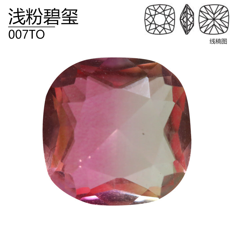 2021 winter new product, fat square tourmaline color DIY nail art crystal diamond, clothing, shoe bag accessories, accessories, stickers