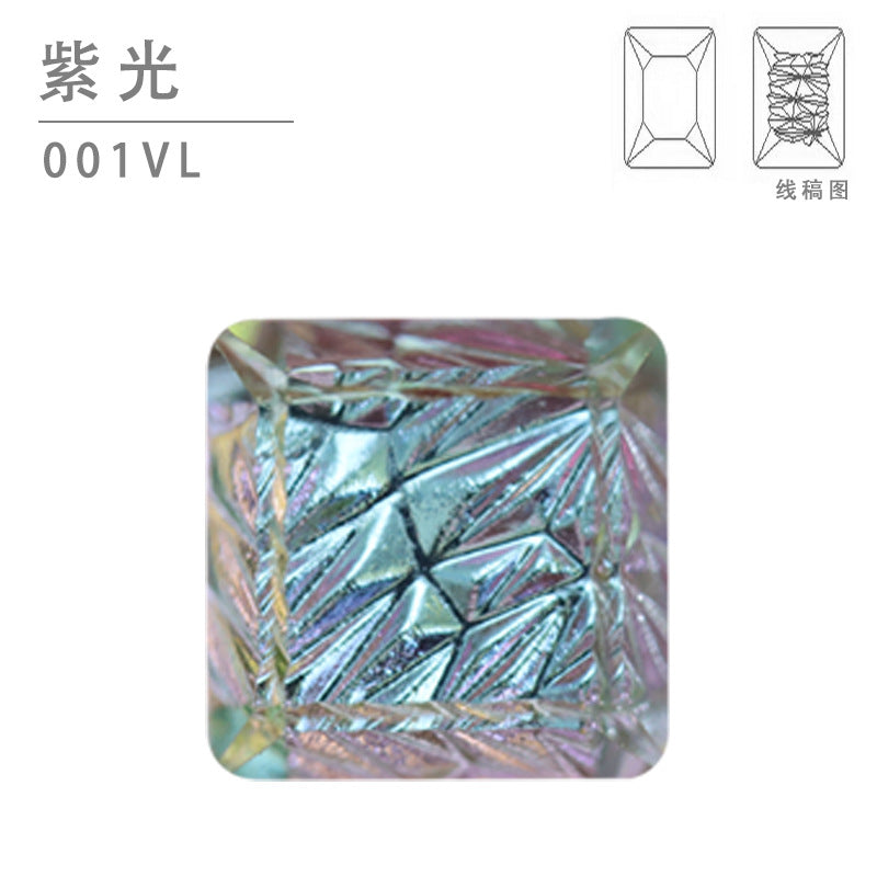 Cross-border selection, square relief glass drill, high-grade special-shaped crystal diamond DIY jewelry accessories, nail drill material