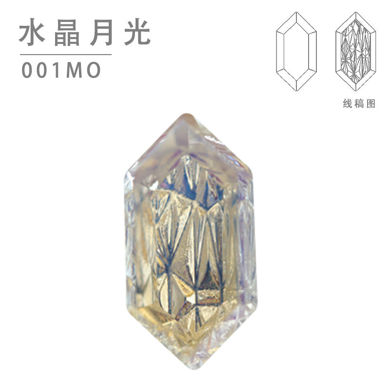 Cross-border hot-selling, crystal crystal relief glass drill, high-grade special-shaped crystal diamond DIY jewelry accessories nail drill material