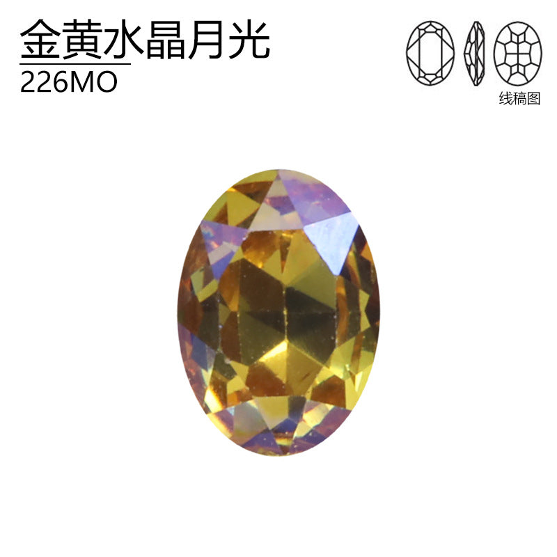 Titanium Zirconium Natural Moonlight Series DIY Nail Art Diamond Oval K9 High Top Diamond High-grade Crystal Imitation Austrian Diamond