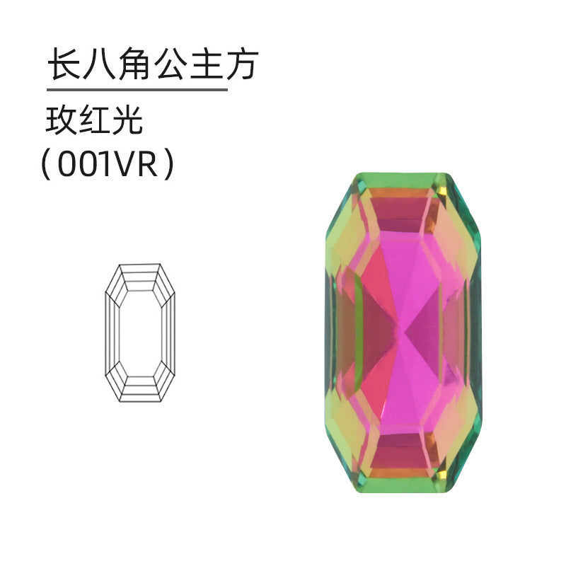 Cross-border selection, long star anise princess square, high-top diamond DIY jewelry accessories, pointed bottom diamond nail drill sticker diamond material