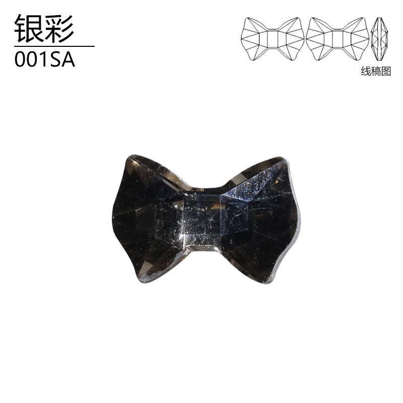 2023 new crystal diamond, bow tie light color mocha, nail glass diamond DIY clothing jewelry material accessories