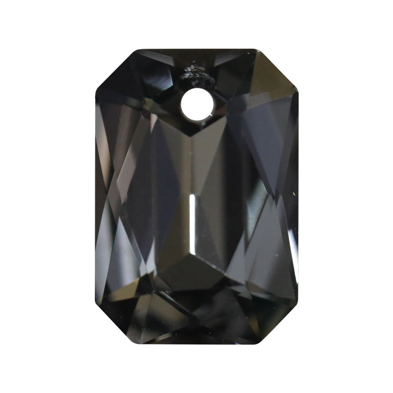 Cross-border hot-selling, rectangular octagonal single-hole crystal pendant, high-end jewelry, jewelry material DIY necklace, earrings accessories.