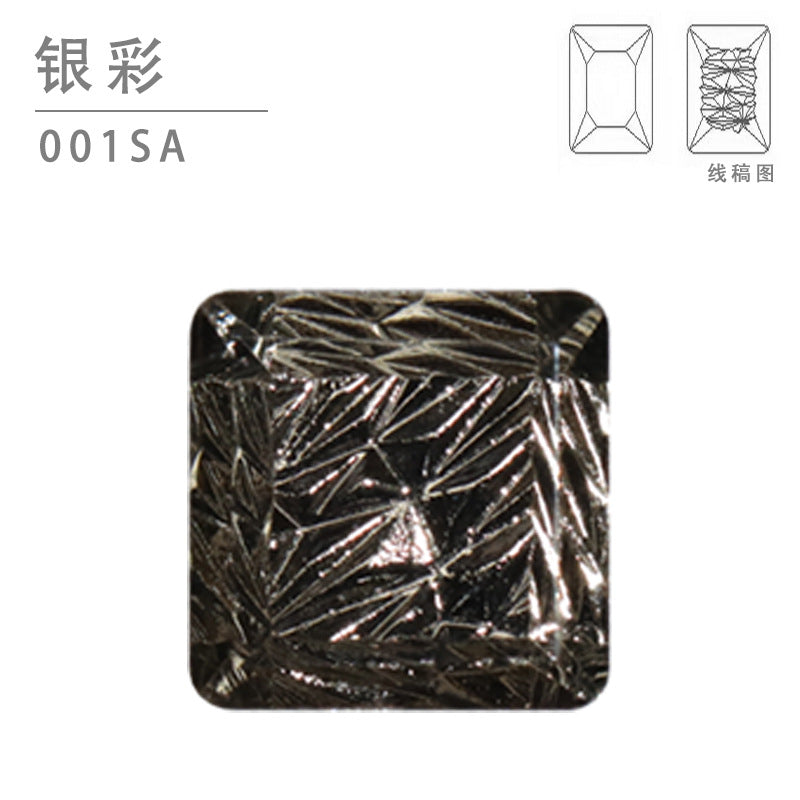 Cross-border selection, square relief glass drill, high-grade special-shaped crystal diamond DIY jewelry accessories, nail drill material