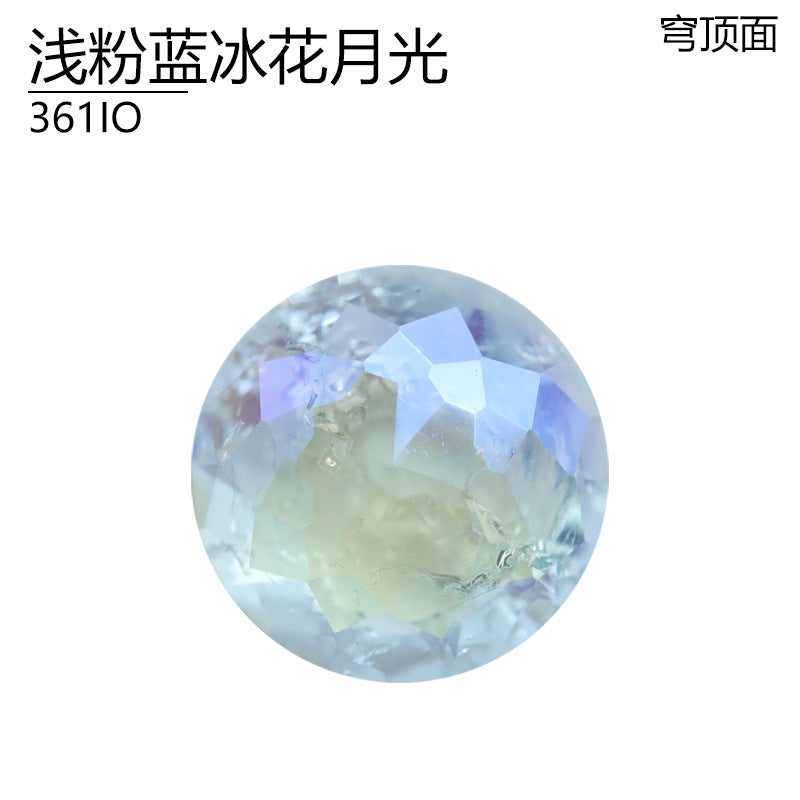 Dome surface special-shaped natural ice flower crystal moonlight IO series DIY nail diamond high-end crystal jewelry high-top diamond