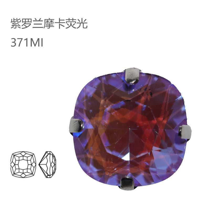 2021 autumn new models, fat square claw diamond mocha fluorescent DIY clothing, wedding accessories, jewelry, crystal diamond accessories