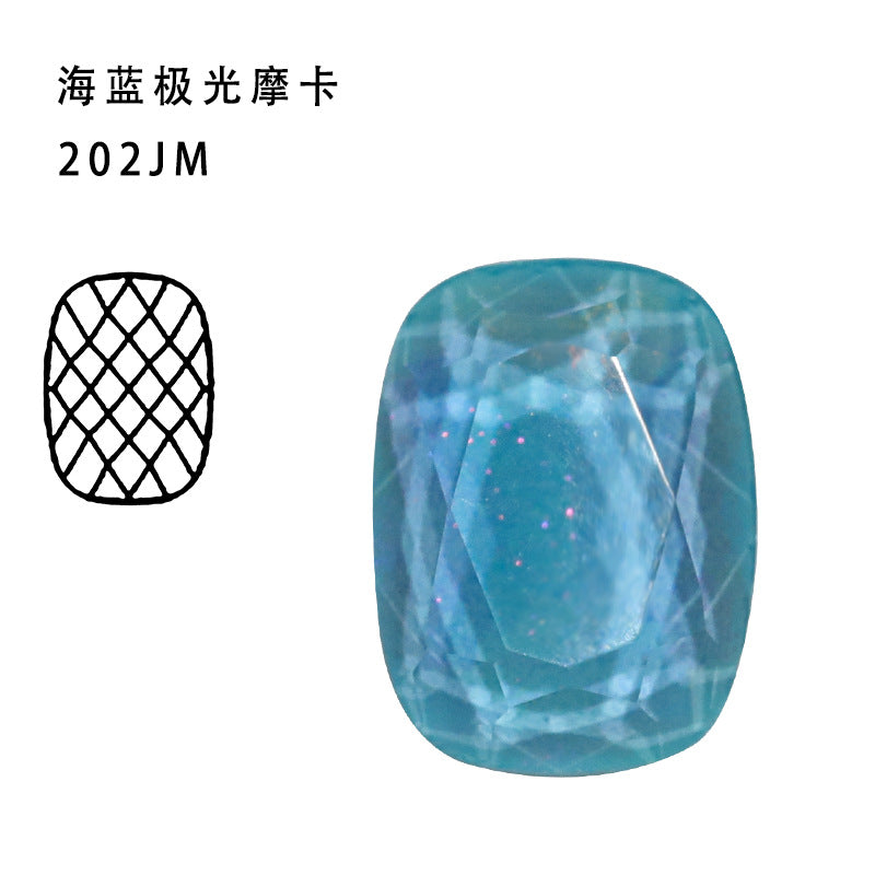 2021 new model, rectangular rounded corners, aurora, mocha color, nail art diamond, crystal glass diamond, DIY clothing accessories.