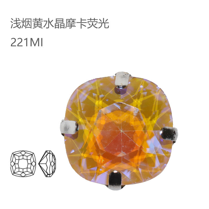 2021 autumn new models, fat square claw diamond mocha fluorescent DIY clothing, wedding accessories, jewelry, crystal diamond accessories