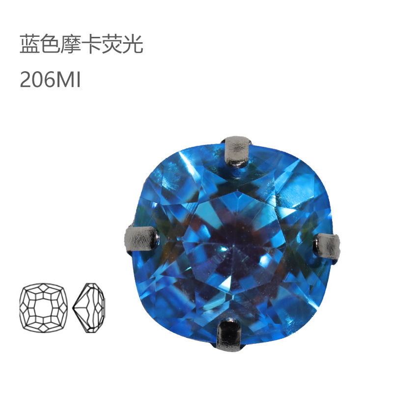 2021 autumn new models, fat square claw diamond mocha fluorescent DIY clothing, wedding accessories, jewelry, crystal diamond accessories