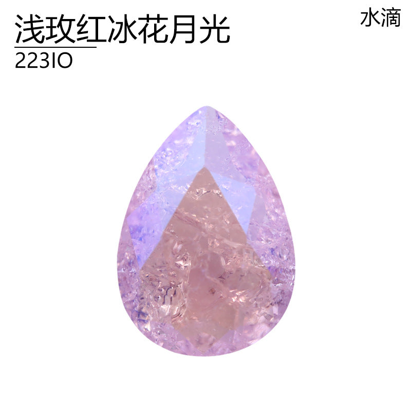 Water drop special-shaped natural ice flower crystal moonlight IO series DIY nail diamond high-end crystal jewelry high-top diamond