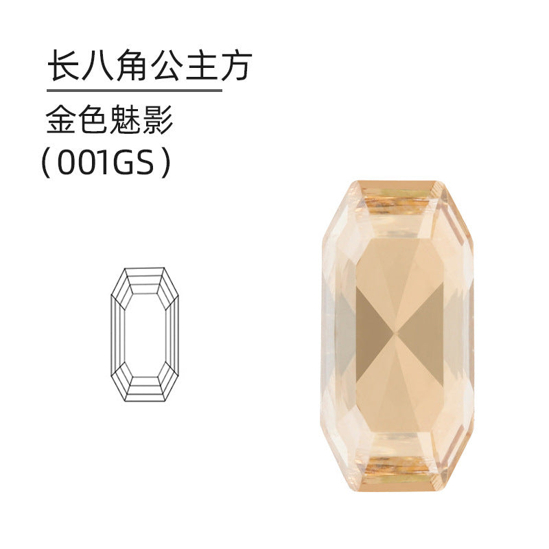 Cross-border selection, long star anise princess square, high-top diamond DIY jewelry accessories, pointed bottom diamond nail drill sticker diamond material