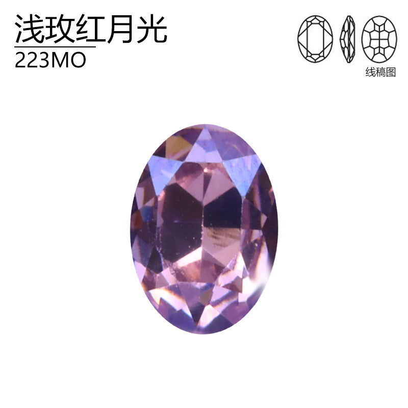 Titanium Zirconium Natural Moonlight Series DIY Nail Art Diamond Oval K9 High Top Diamond High-grade Crystal Imitation Austrian Diamond