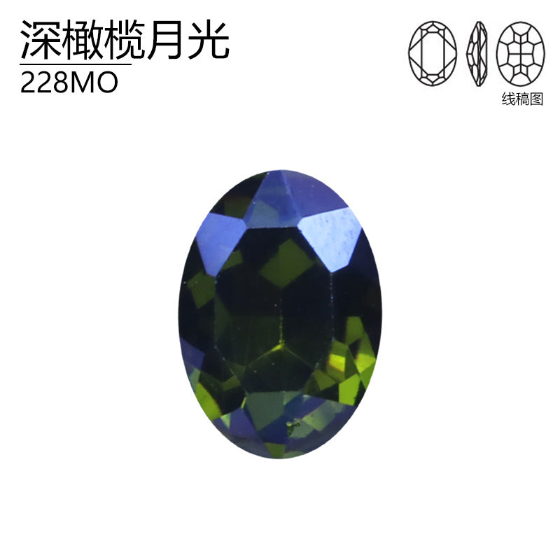 Titanium Zirconium Natural Moonlight Series DIY Nail Art Diamond Oval K9 High Top Diamond High-grade Crystal Imitation Austrian Diamond