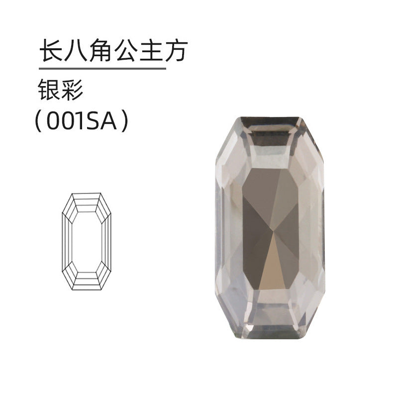 Cross-border selection, long star anise princess square, high-top diamond DIY jewelry accessories, pointed bottom diamond nail drill sticker diamond material