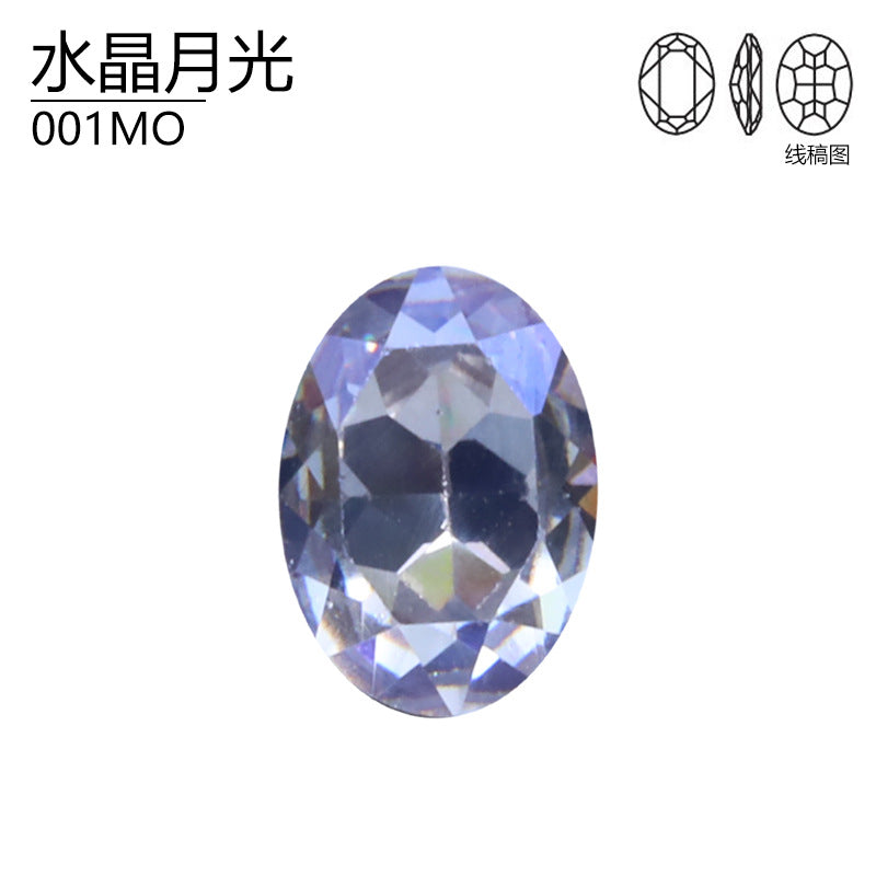 Titanium Zirconium Natural Moonlight Series DIY Nail Art Diamond Oval K9 High Top Diamond High-grade Crystal Imitation Austrian Diamond